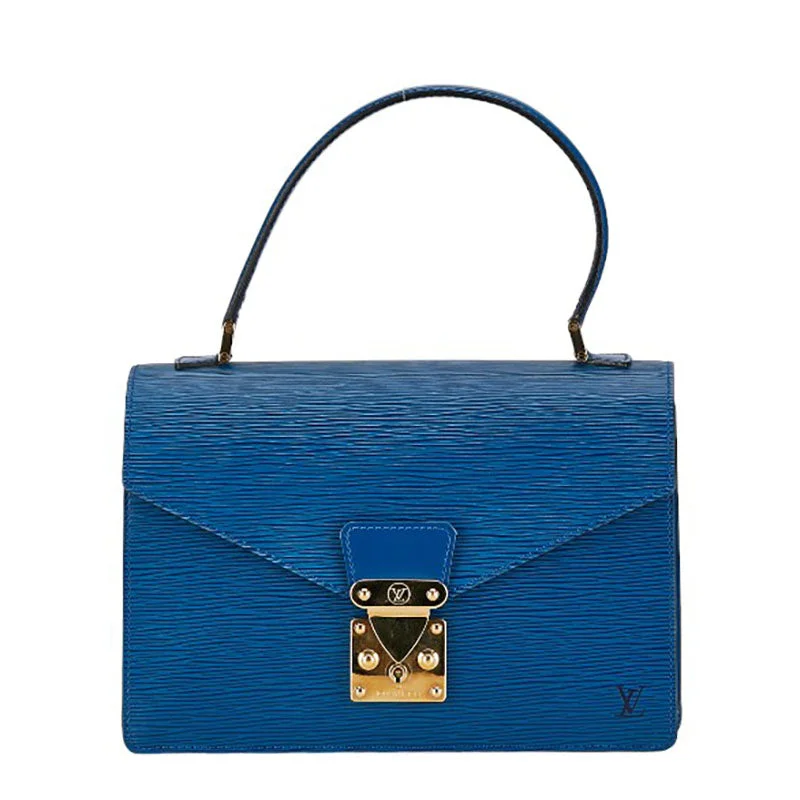 Ladies Louis Vuitton Capucines bags with a detachable shoulder strapLouis Vuitton Epi Concorde Handbag M52135 Tread Blue Leather  Louis Vuitton