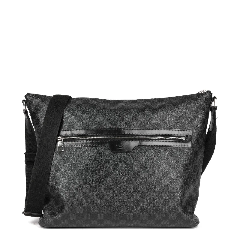 Louis Vuitton bags with a chain - link trim and a leather body for a modern edgeLouis Vuitton Damier Graphite Coated Canvas Mick PM Shoulder Bag