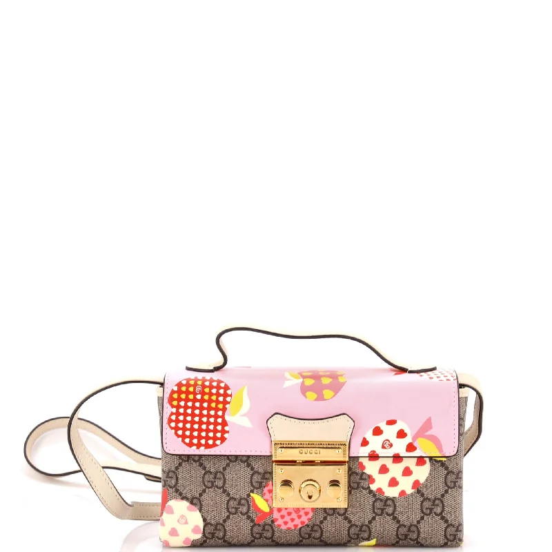 Padlock Top Handle Bag Printed GG Coated Canvas and Leather Mini