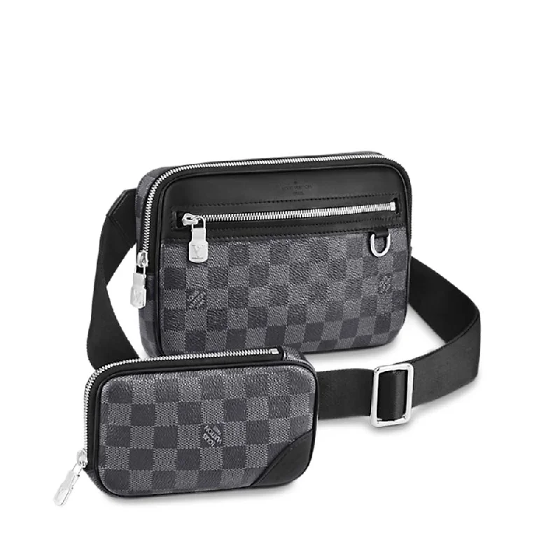 Louis Vuitton bags with a front - flap pocket for quick - access itemsLouis Vuitton LV Men Scott Messenger Damier Graphite N50018 Shoulder Bag