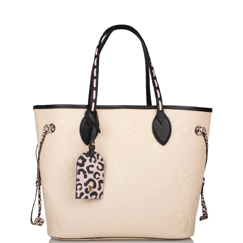 Louis Vuitton Petite Malle bags with a hard - shell structure for uniquenessLouis Vuitton Cream Wild At Heart Giant Monogram Empreinte Neverfull MM