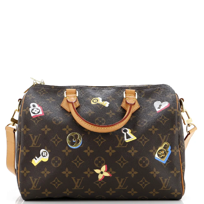 Speedy Bandouliere Bag Limited Edition Love Lock Monogram Canvas 30