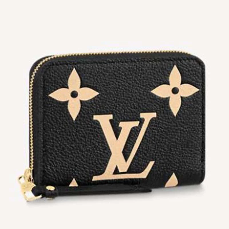 Louis Vuitton Twist bags with a contrast - colored interior for visual interestLouis Vuitton LV Unisex Zippy Coin Purse Monogram Empreinte Embossed Supple Grained Cowhide-Black