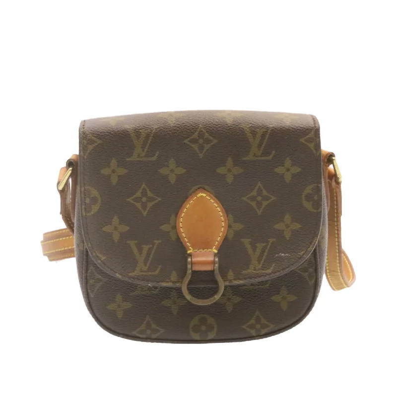 Louis Vuitton bags with a front - zip pocket for small items like keysLOUIS VUITTON Monogram Saint Cloud PM Shoulder Bag M51244 LV Auth am1072g