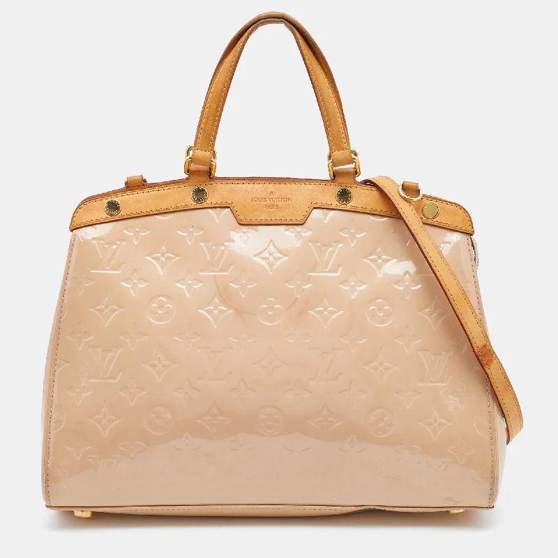 Louis Vuitton bags with a magnetic snap closure for easy accessLouis Vuitton Blanc Corail Monogram Vernis Brea MM Bag