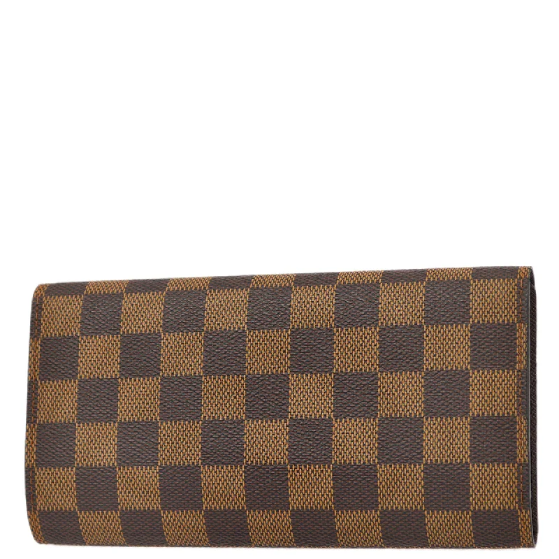 Louis Vuitton tote bags with a printed LV logo on the front for brand visibilityLouis Vuitton Damier Portefeuille International Wallet N61217