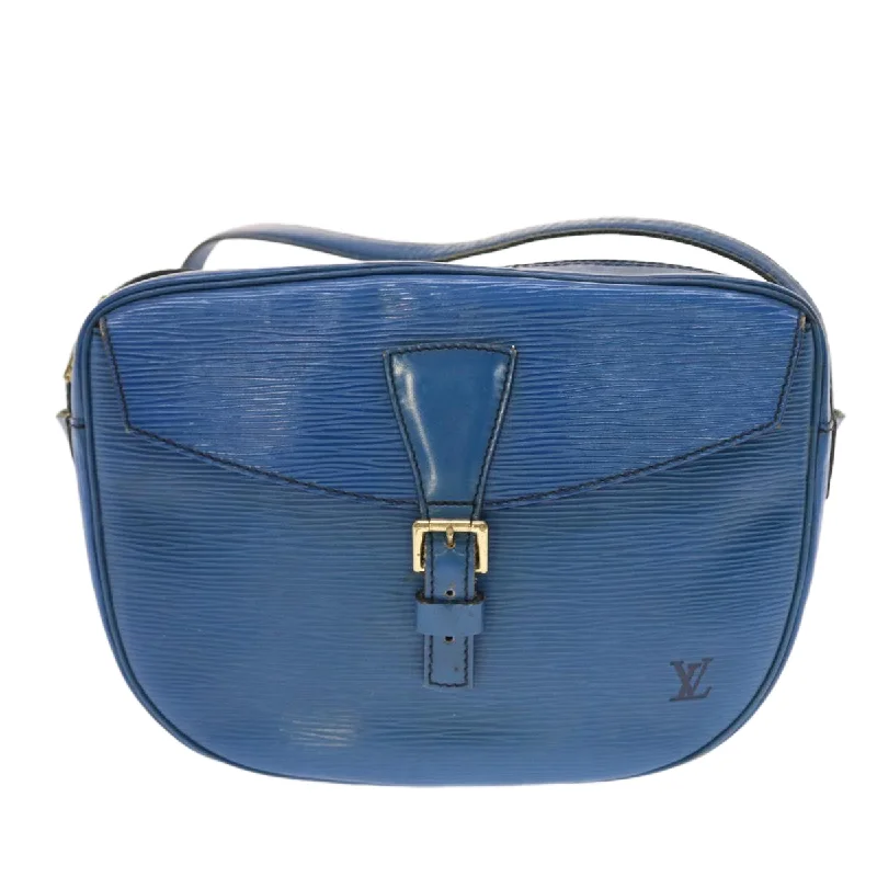 Ladies Louis Vuitton shoulder bags with a wide - width strap for comfortLOUIS VUITTON Epi June Feuille Shoulder Bag Blue M52155 LV Auth 50101