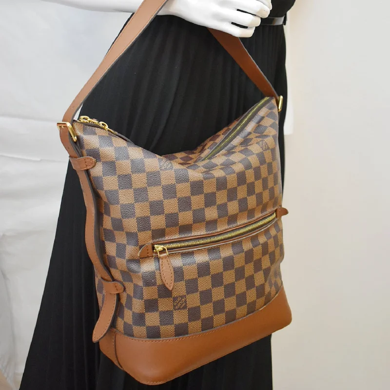 Ladies Louis Vuitton shoulder bags with a tassel decoration for charmLOUIS VUITTON Diane Damier Ebene Shoulder Bag Brown