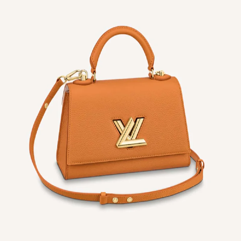 Louis Vuitton crossbody bags with a keychain holder for practicalityLouis Vuitton Women Twist One Handle PM Handbag in Taurillon Leather-Brown