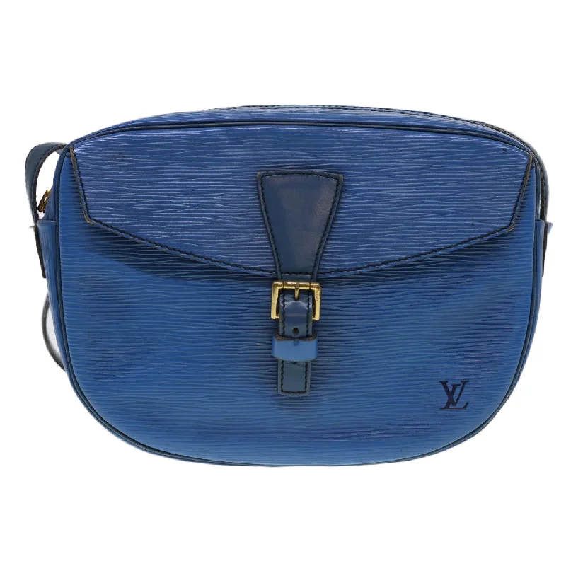 Louis Vuitton bags with a zippered interior pocket for better organizationLOUIS VUITTON Epi June Feuille Shoulder Bag Blue M52155 LV Auth 40091