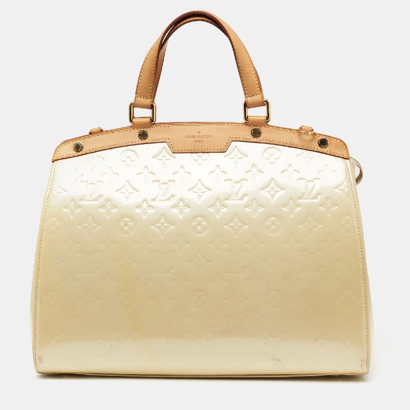 Louis Vuitton Petite Malle bags with a hard - shell structure for uniquenessLouis Vuitton Blanc Corail Monogram Vernis Brea GM Bag