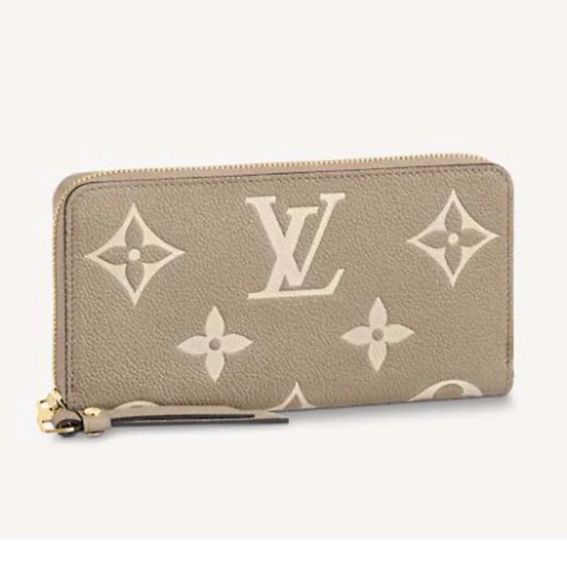 Louis Vuitton bags with a detachable mirror inside for on - the - go touch - upsLouis Vuitton LV Women Zippy Wallet Monogram Empreinte Embossed Supple Grained Cowhide