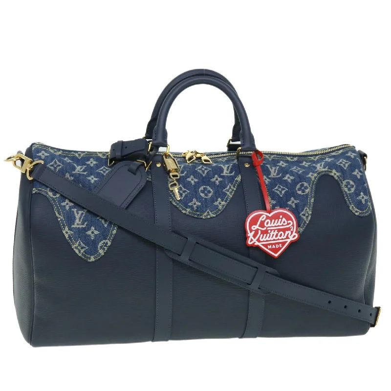 Ladies Louis Vuitton Capucines bags with a detachable shoulder strapLOUIS VUITTON Denim LV Squared NIGO Keepall Bandouliere 50 M45975 Auth 51259A