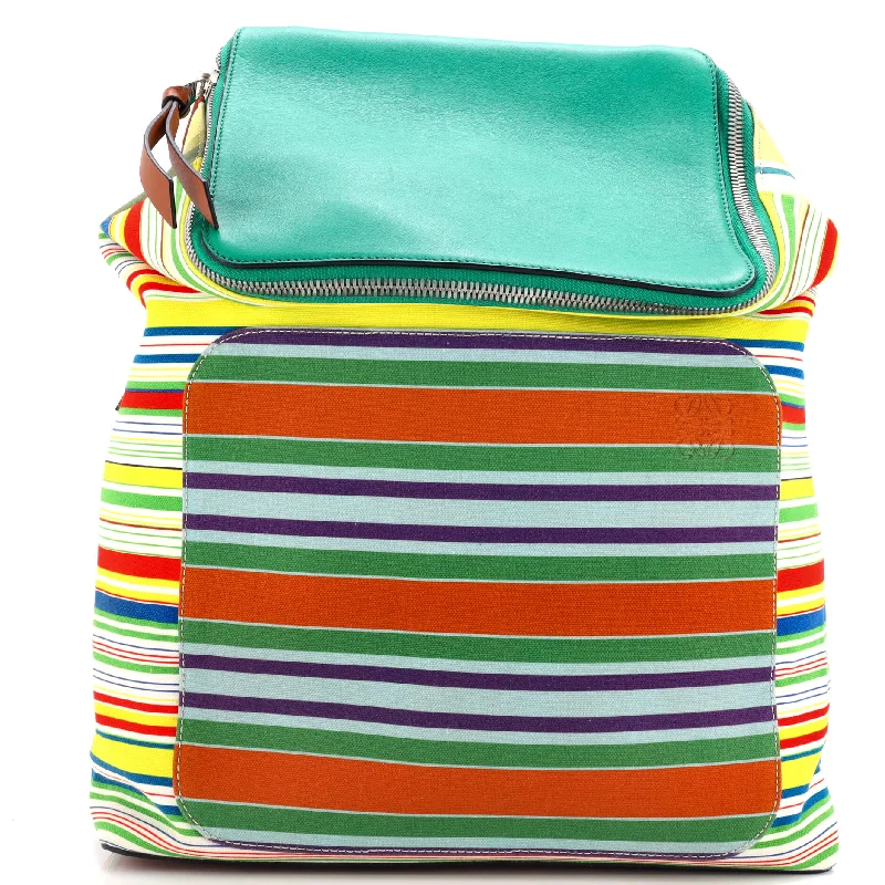 Goya Backpack Striped Canvas Large