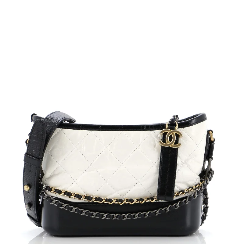 Bicolor Gabrielle Hobo Quilted Aged Calfskin Small