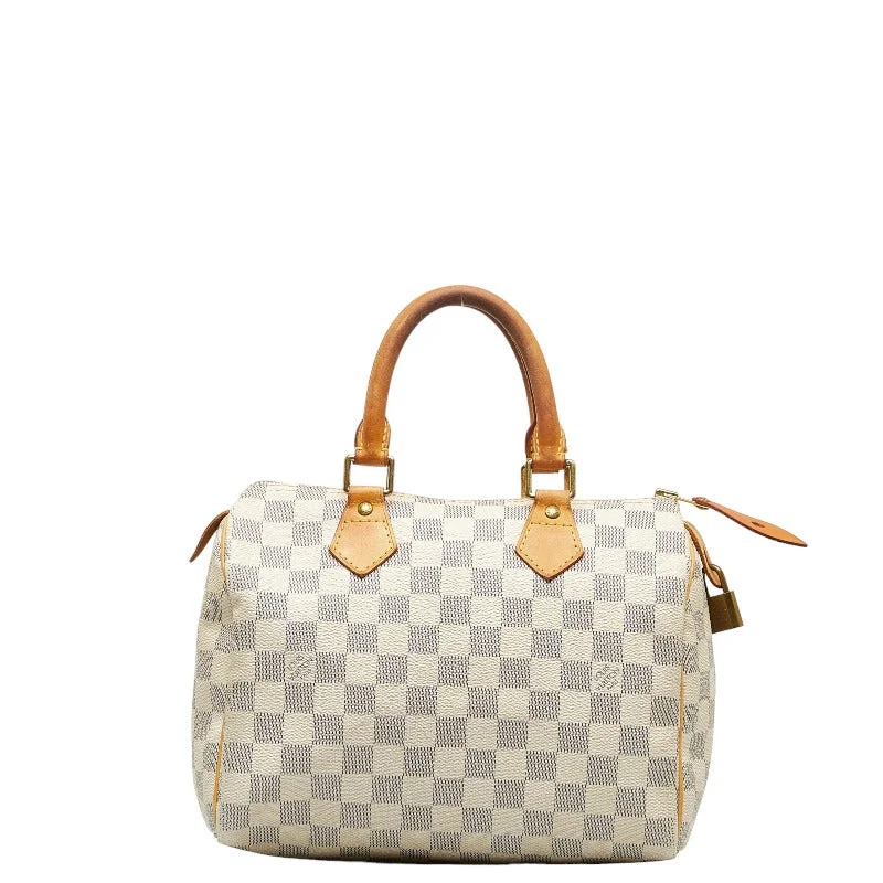 Louis Vuitton Twist bags with the iconic LV - turnlock closureLouis Vuitton Damiere Azur Speed 25 Bag Mini Boston Bag N41371 White PVC Leather  Louis Vuitton