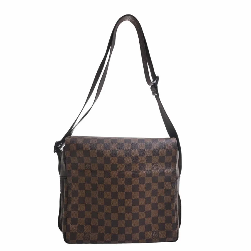 Louis Vuitton tote bags with a printed LV logo on the front for brand visibilityLOUIS VUITTON Damier Naviglio Shoulder Bag N45255 Brown Women's