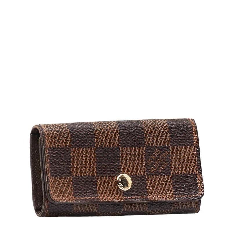 Louis Vuitton bags with a magnetic snap closure for easy accessLouis Vuitton Damier Multicle 4 4 Series Keycase N62631 Brown PVC Leather  Louis Vuitton