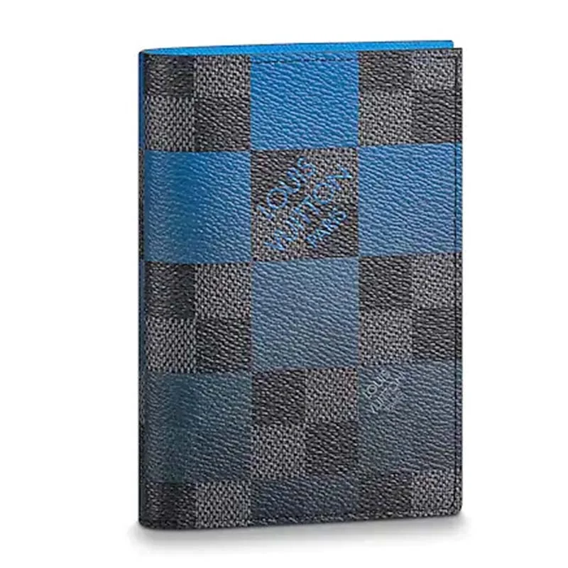 Louis Vuitton Alma bags with a leather - wrapped handle for a luxurious feelLouis Vuitton LV Unisex Passport Cover Blue Damier Graphite Giant Coated Canvas