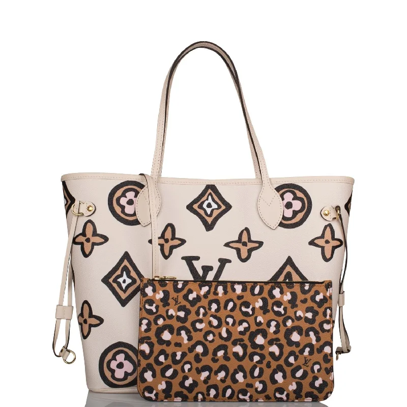 Louis Vuitton tote bags with a spacious interior and multiple pocketsLouis Vuitton Cream Wild At Heart Giant Monogram Neverfull MM