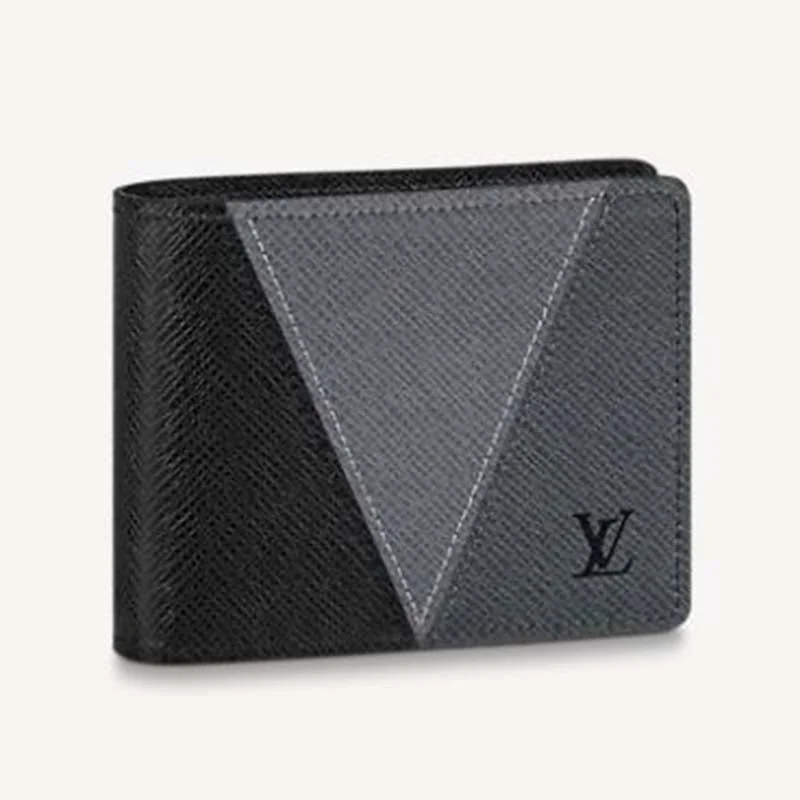 Louis Vuitton bags with a magnetic snap closure for easy accessLouis Vuitton LV Unisex Slender Wallet Monochrome Taiga Leather