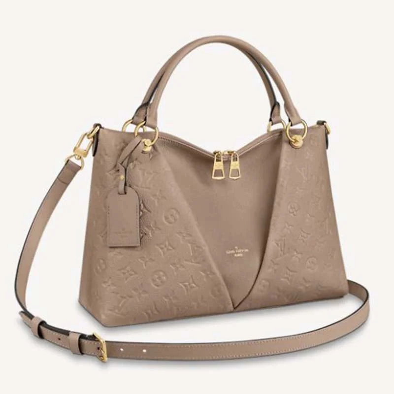 Ladies Louis Vuitton shoulder bags with a magnetic - closure flap for easeLouis Vuitton Women V Tote MM Embossed Monogram Empreinte Supple Grained Cowhide