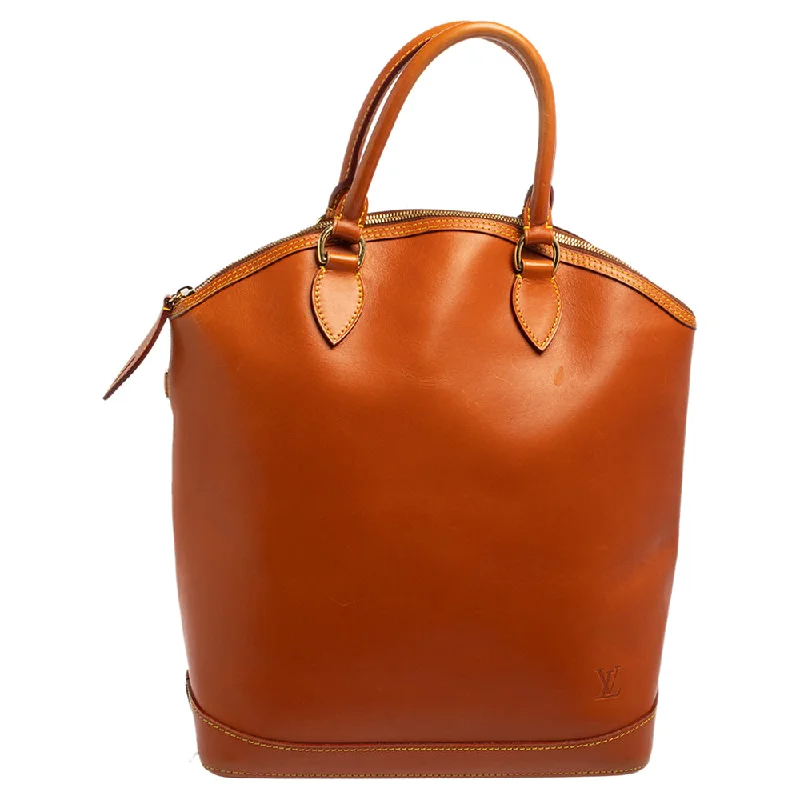 Louis Vuitton tote bags with a double - handle and shoulder - strap optionLouis Vuitton Caramel Nomade Leather Vertical Lockit Bag