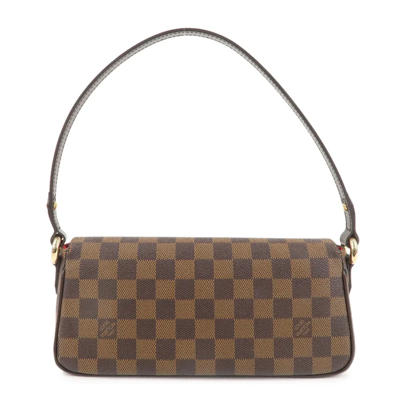 Louis Vuitton bags with a detachable mobile phone holder for convenienceLouis Vuitton Damier Ravello PM Shoulder Bag Brown N60007