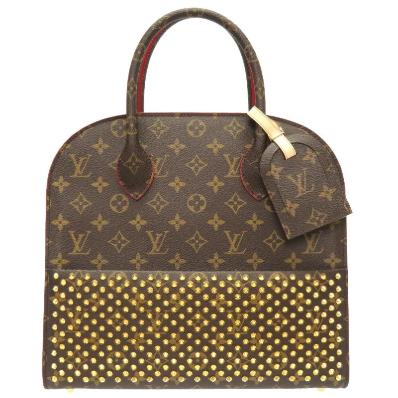 Louis Vuitton tote bags with a printed LV logo on the front for brand visibilityLouis Vuitton Christian Louboutin Monogram Iconoclasm M41234 Studs Harako Handbag Bag LV 0013LOUIS VUITTON