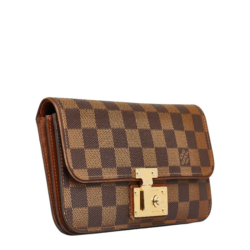 Louis Vuitton bags with a chain - link trim and a leather body for a modern edgeLouis Vuitton Damier Portefolio Ascot Long Wallet N63171 Eve Brown PVC  Louis Vuitton