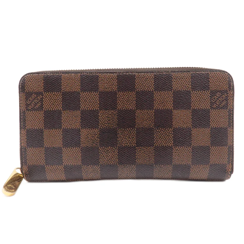 Ladies Louis Vuitton Petite Malle bags with a star - shaped charm for cutenessLouis Vuitton Damier Zippy Wallet Long Wallet Brown N60015