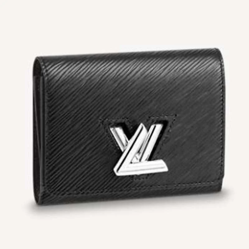 Louis Vuitton bags with a zip - around closure for enhanced securityLouis Vuitton Unisex Twist Compact Wallet Black Epi Grained Cowhide Leather