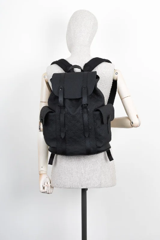 Louis Vuitton bags with a front - flap pocket for quick - access itemsLOUIS VUITTON Christopher MM Backpack Black