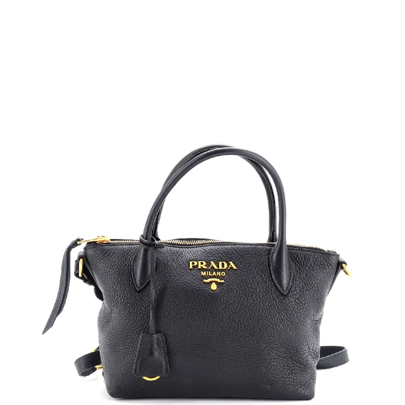 Dual Strap Zip Tote Vitello Daino Small