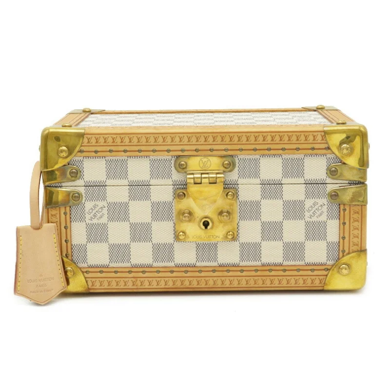 Ladies Louis Vuitton Capucines bags with gold - toned hardwareLouis Vuitton Damier Azur Coffret Tresor 24 Makeup Box Case Hard Trunk SP Order