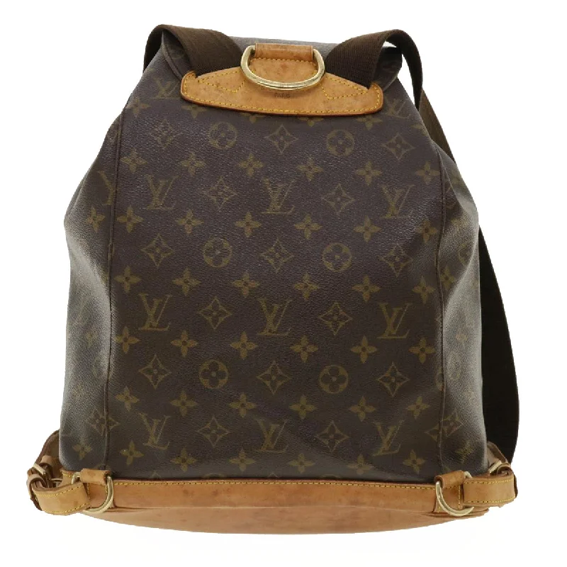 Louis Vuitton handbags with a metal - framed clasp for durabilityLOUIS VUITTON Monogram Montsouris GM Backpack M51135 LV Auth 35600