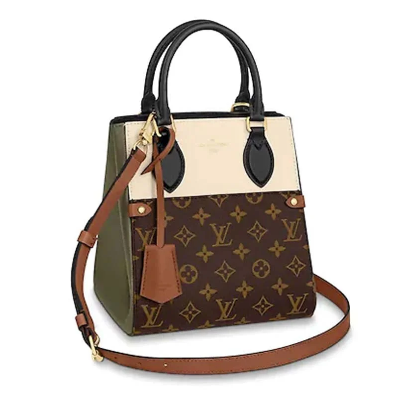 Louis Vuitton Alma bags with a detachable shoulder strap for versatilityLouis Vuitton LV Women Fold Tote PM Monogram Canvas Calfskin Leather