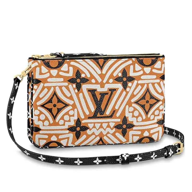 Ladies Louis Vuitton handbags with a detachable coin purse insideLouis Vuitton LV Women LV Crafty Double Zip Pochette Monogram Coated Canvas