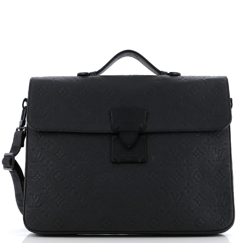 S Lock Briefcase Monogram Taurillon Leather