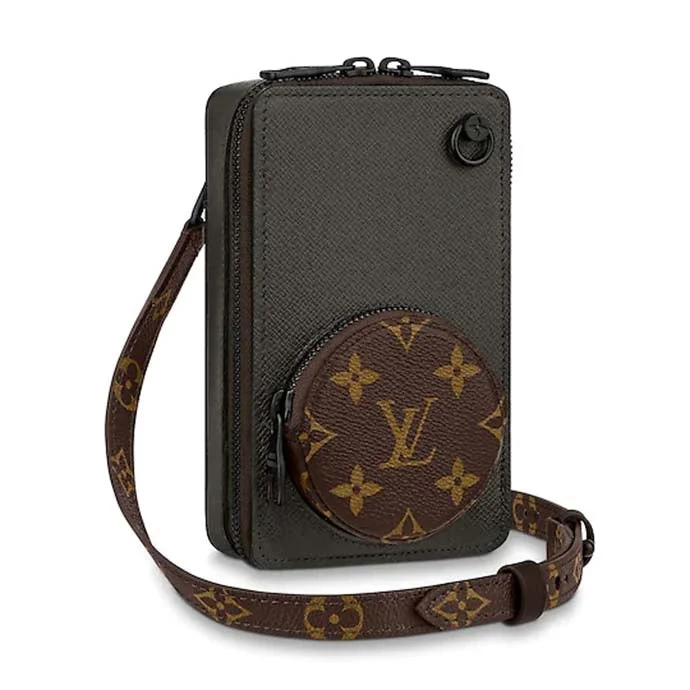 Louis Vuitton backpacks with a padded laptop compartment for travelLouis Vuitton LV Unisex Phone Box Taiga Embossed Cowhide Leather