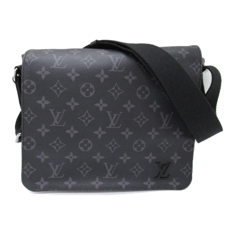 Louis Vuitton backpacks with a padded laptop compartment for travelLouis Vuitton District PM Shoulder Bag Shoulder Bag PVC Coated Canvas Monogram Mens Black M44000