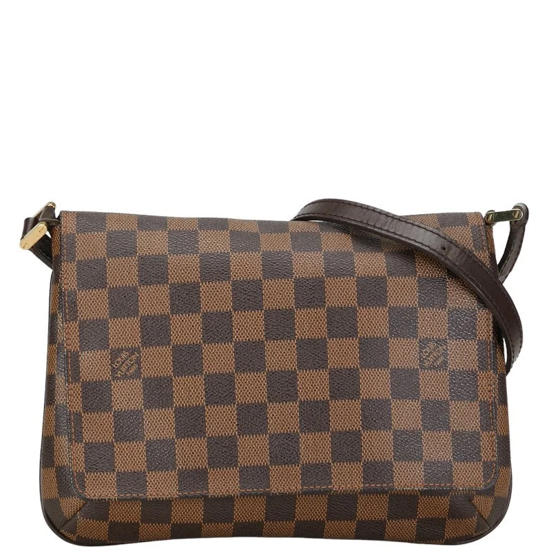 Louis Vuitton bags with a zippered interior pocket for better organizationLouis Vuitton Damier Musette Tango Longsher  Shoulder Bag N51301 Brown PVC Leather  Louis Vuitton