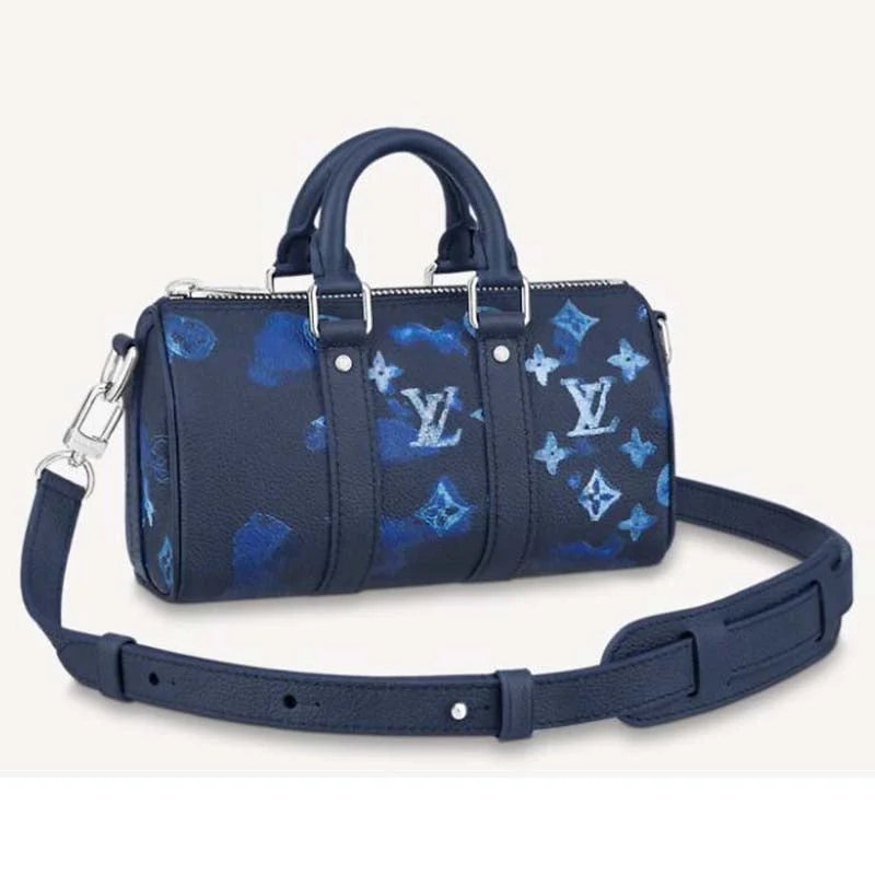 Louis Vuitton tote bags with a spacious interior and multiple pocketsLouis Vuitton Unisex Keepall XS Ink Watercolor Cowhide Leather