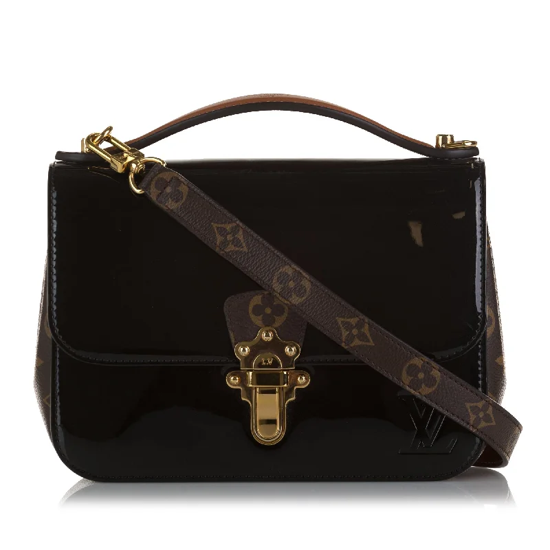 Louis Vuitton crossbody bags with a woven leather strap for textureLouis Vuitton Cherrywood PM Black Vernis Miroir