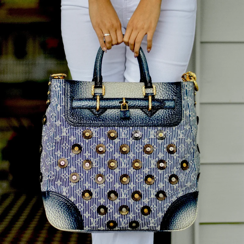 Louis Vuitton Neverfull bags with large capacity for everyday essentialsLouis Vuitton Denim Stripes Corsaire Polka Dot Tote