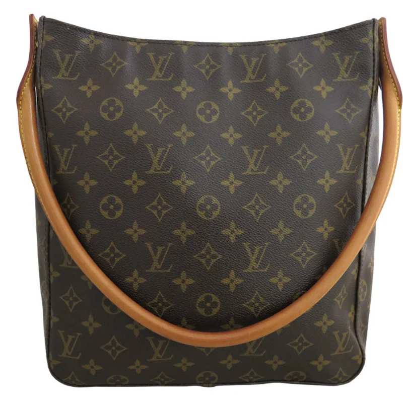 Louis Vuitton backpacks with a hidden back pocket for securityLouis Vuitton Bag Monogram Looping MM Brown x Gold Hardware Canvas Shoulder One Women's M51146