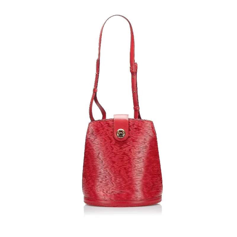 Louis Vuitton bags with a chain - link trim and a leather body for a modern edgeLouis Vuitton Cluny Red Epi