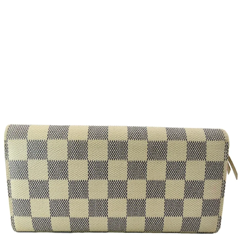 Louis Vuitton bags with a detachable mobile phone holder for convenienceLOUIS VUITTON Emilie Damier Azur Wallet White