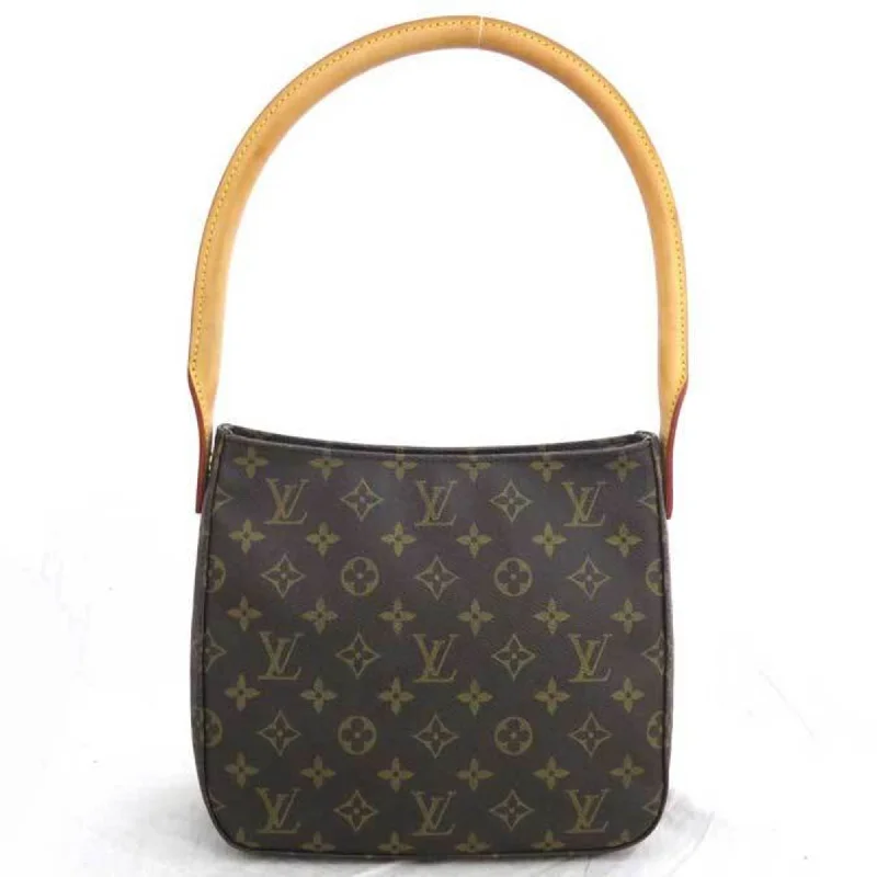 Louis Vuitton Twist bags with a crystal - embellished LV - turnlockLouis Vuitton Bag Monogram Looping MM Black x Canvas Shoulder Handbag Ladies M51146