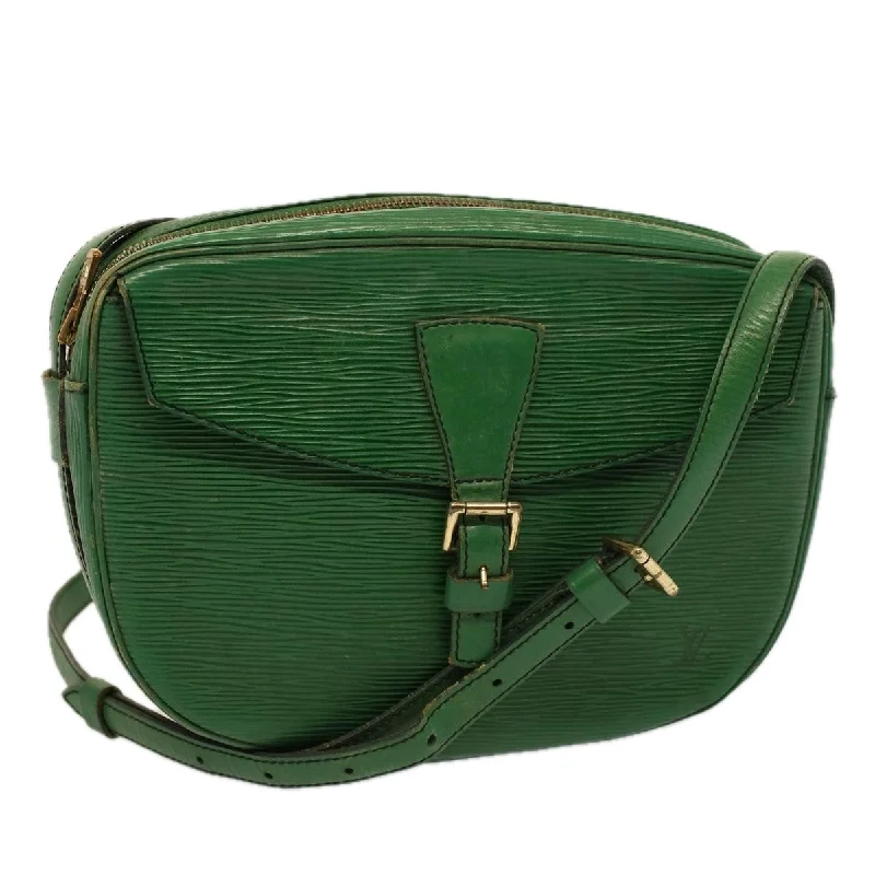 Louis Vuitton bags with a detachable mobile phone holder for convenienceLOUIS VUITTON Epi Jeune Fille MM Shoulder Bag Green M52154 LV Auth 58869